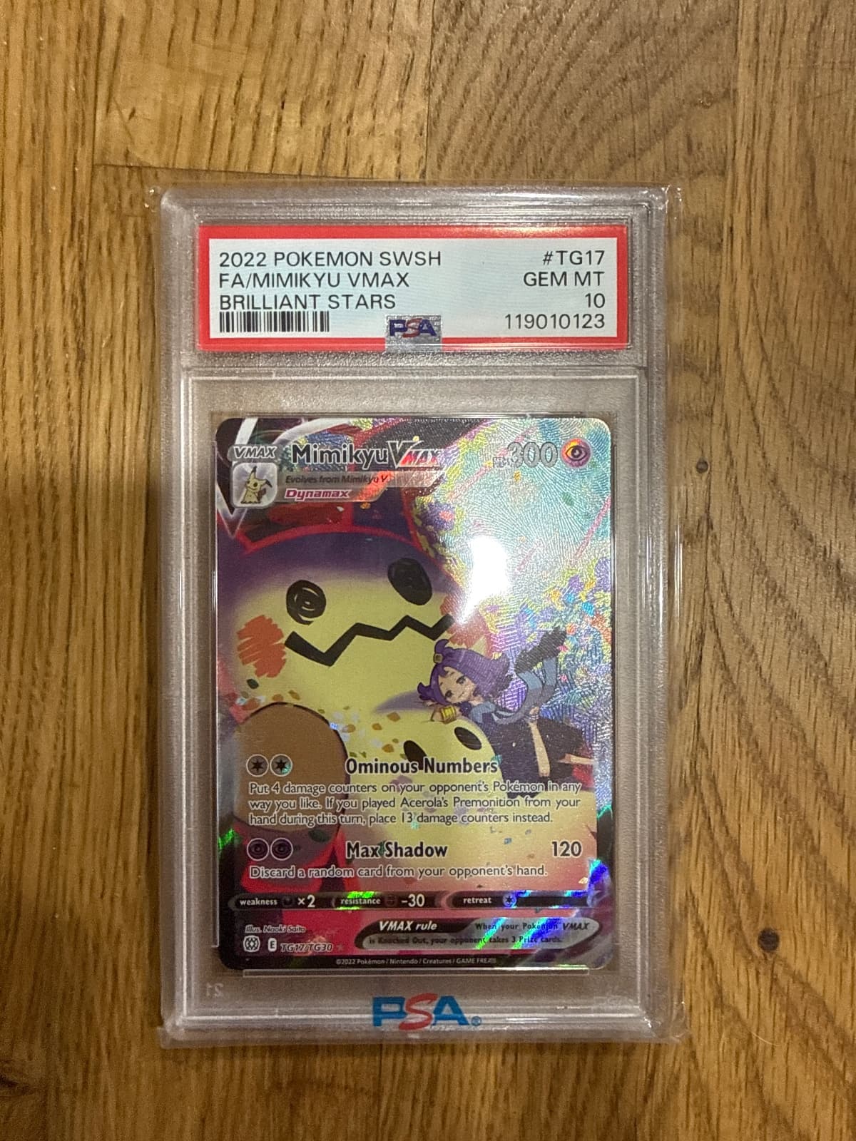 2022 Brilliant Stars Mimikyu VMAX TG17 PSA 10