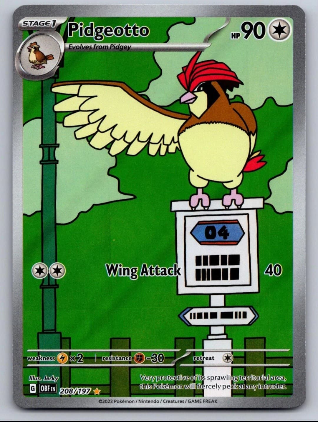 Pidgeotto 208/197 Illustration Rare Obsidian...
