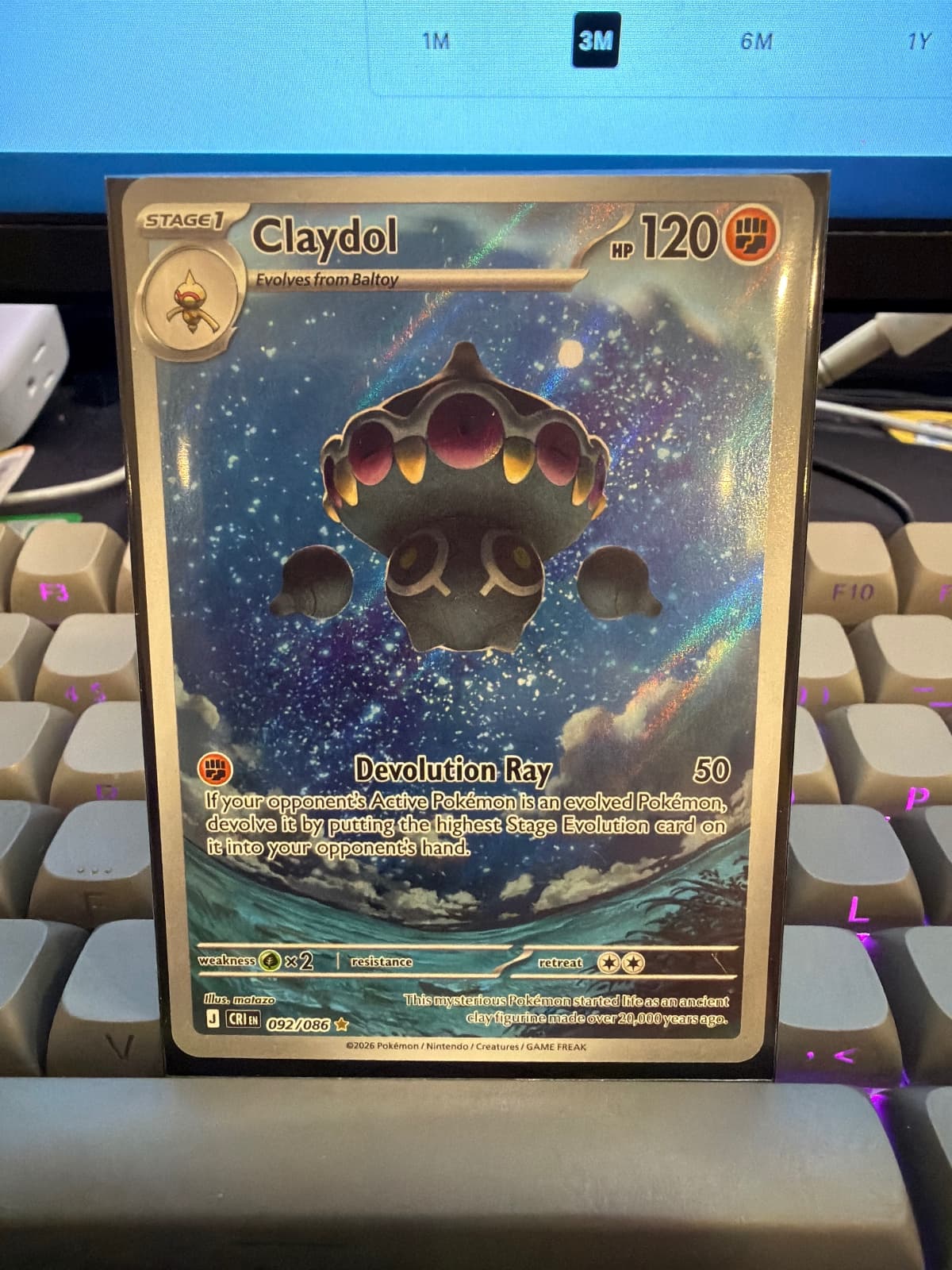 2025 Chaos Rising Claydol 092/86 Illustration Rare