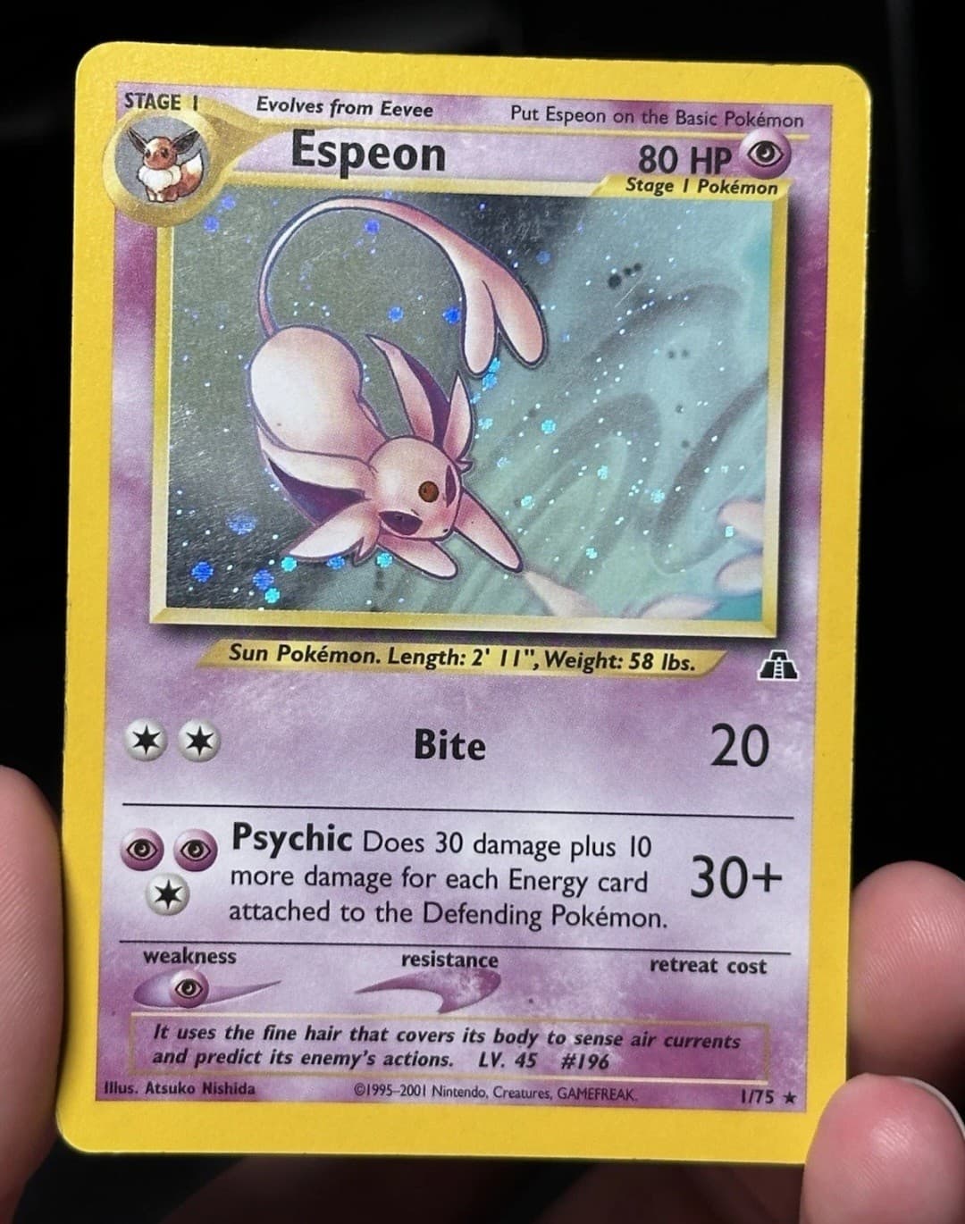 Pokémon Espeon Holo Card 1/75 Neo Discovery...