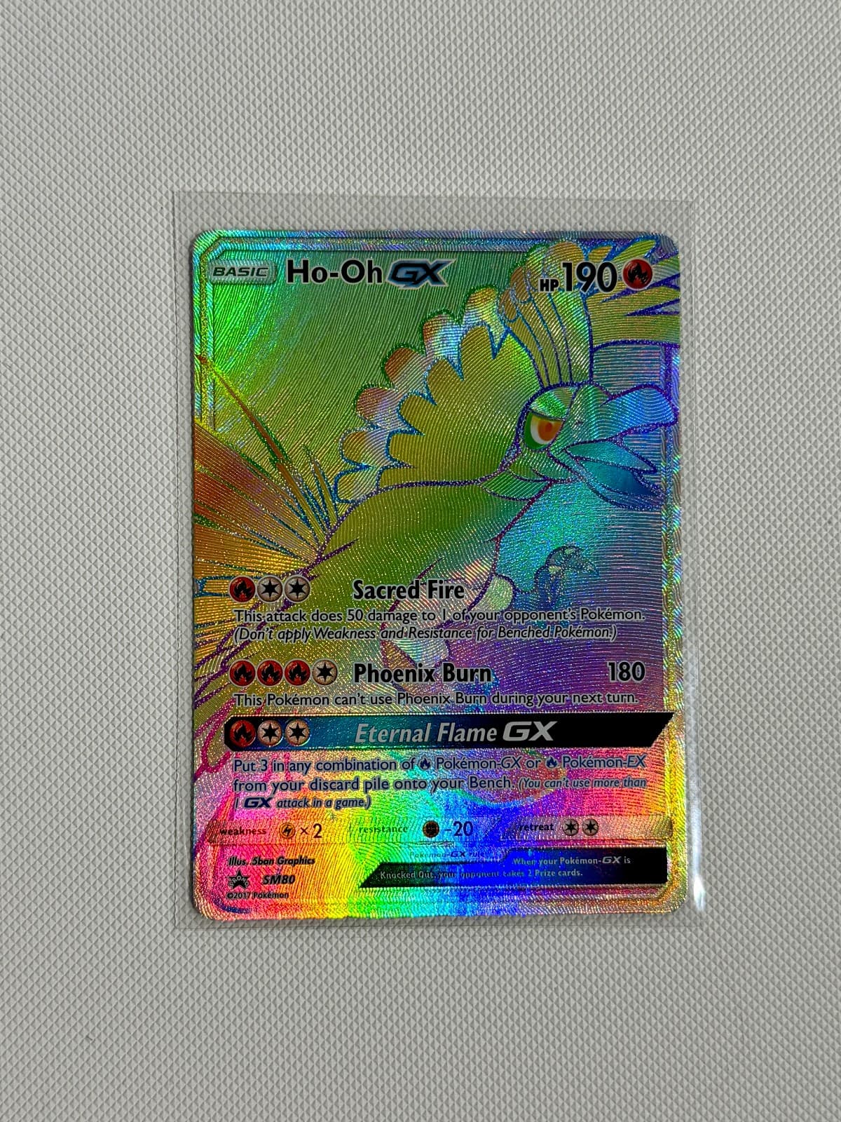 2019 SM Black Star Promos Ho-Oh GX Rainbow SM80