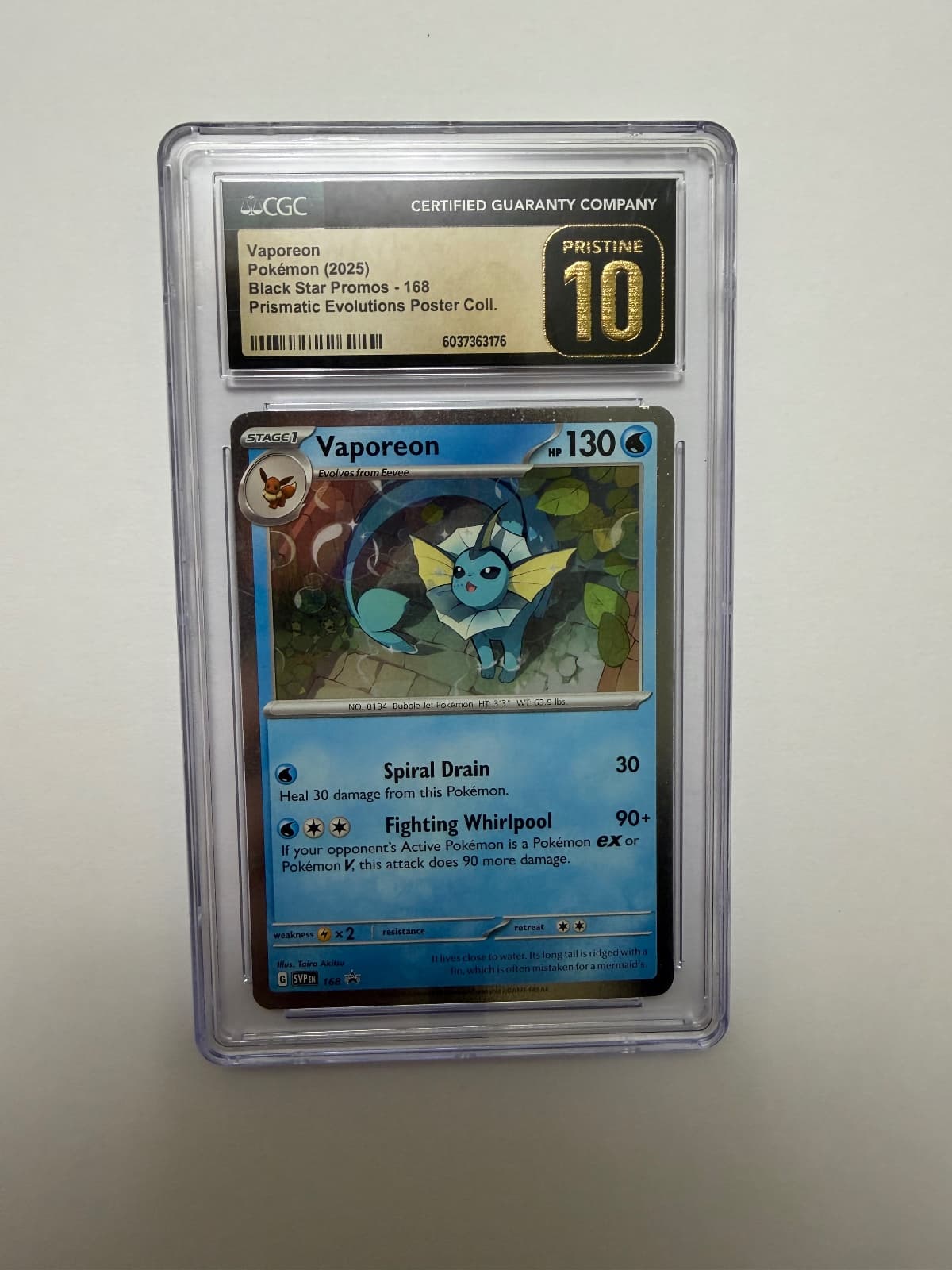 2025 Black Star Promo Vaporeon CGC 10