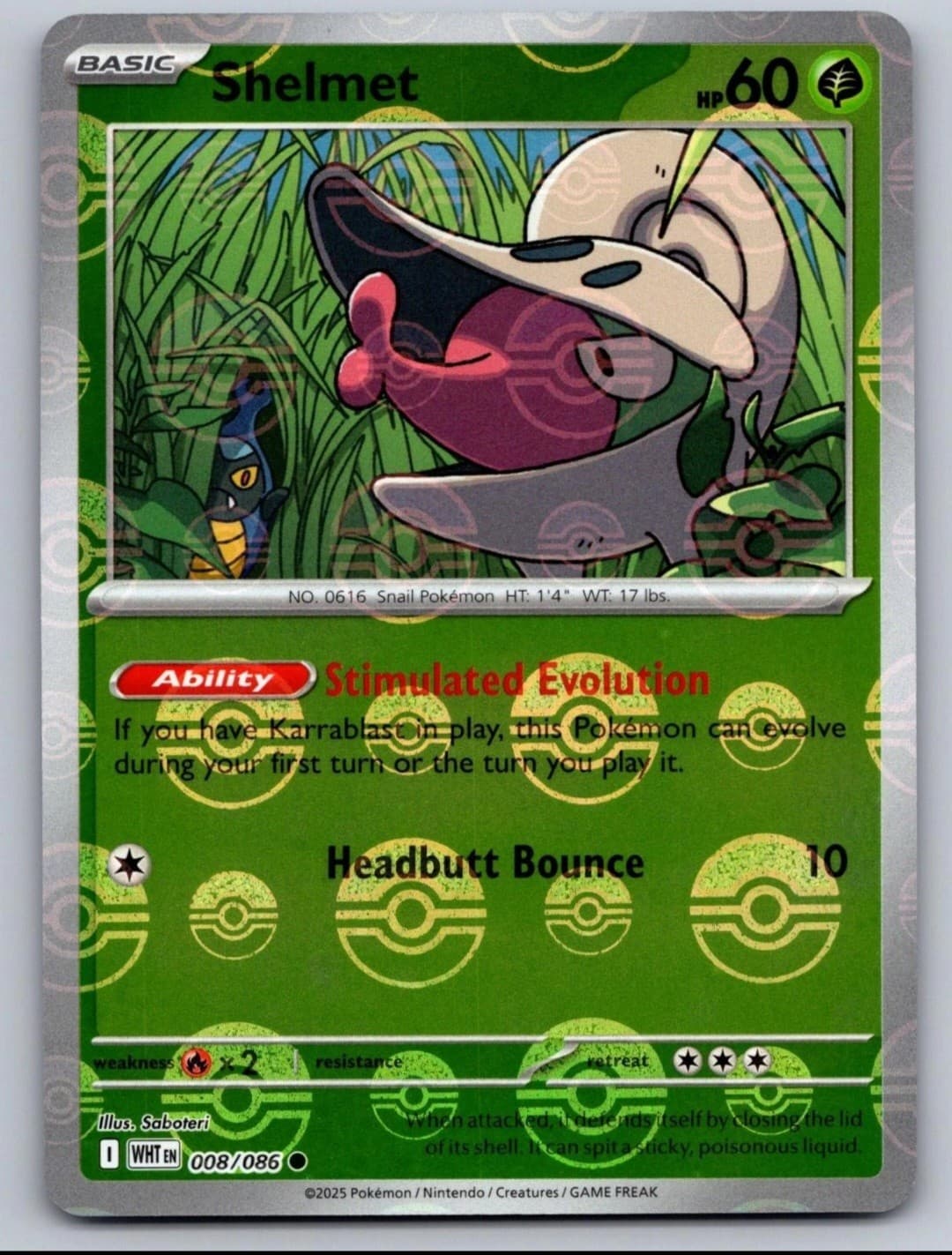 Shelmet (Poke Ball Pattern) 008/086 Holo...