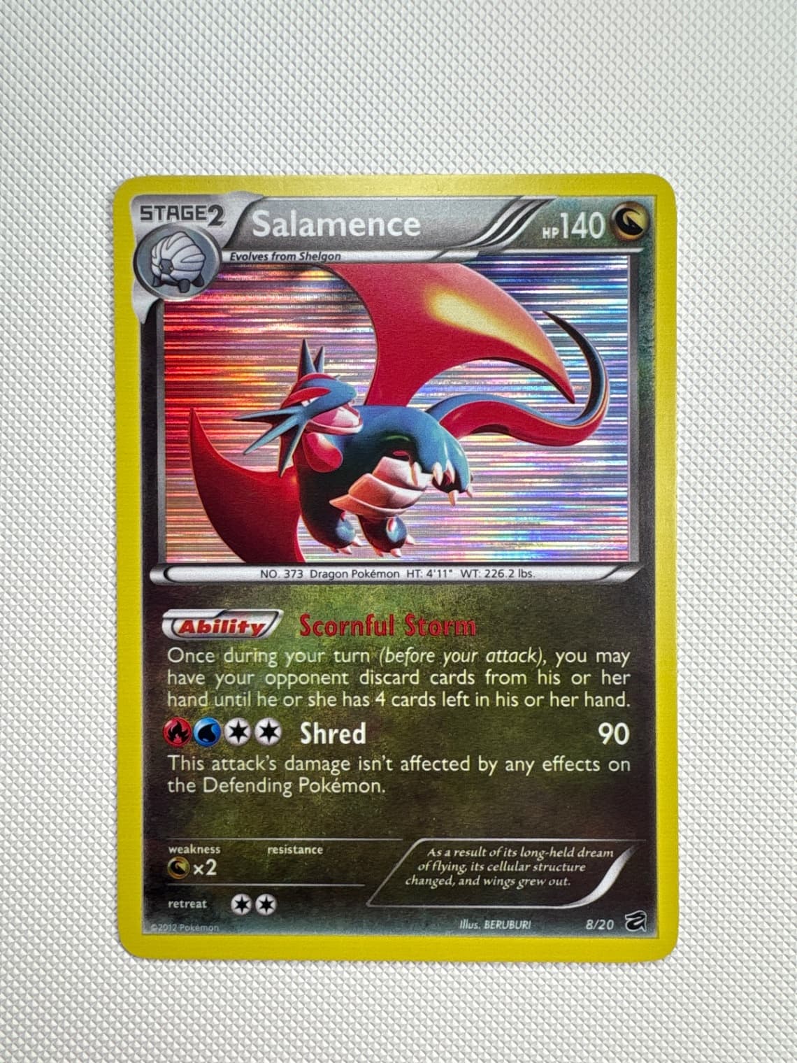 2012 Dragon Vault - Salamence 8/20 Rare Holo