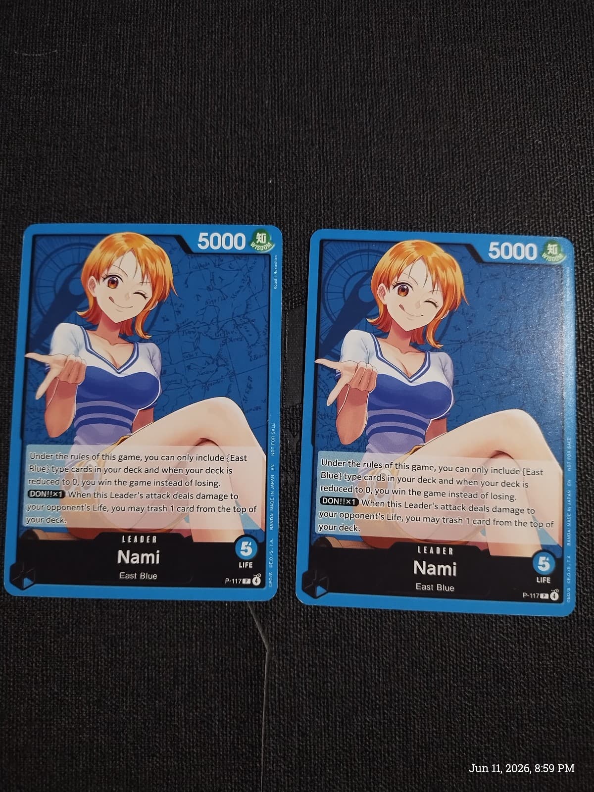 Nami P-117 PROMO NM cards x2