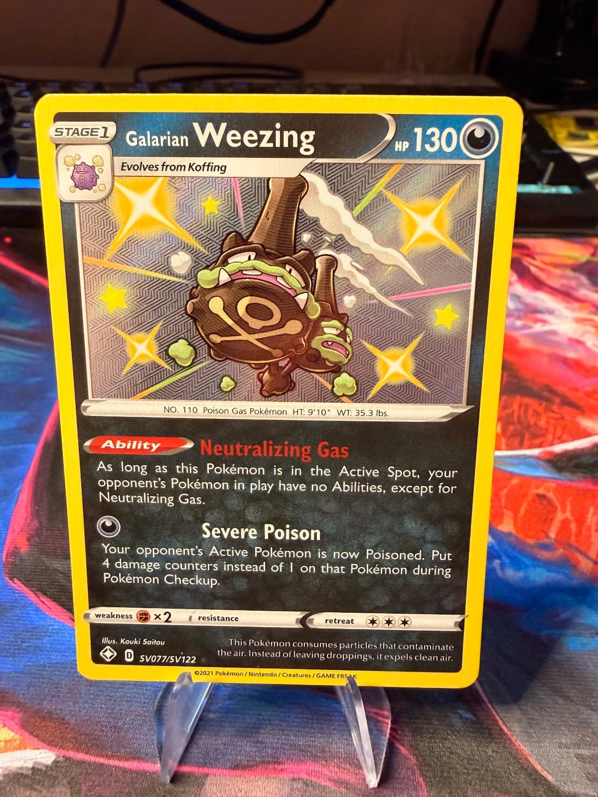 2021 Shining Fates Galarian Weezing SV077...
