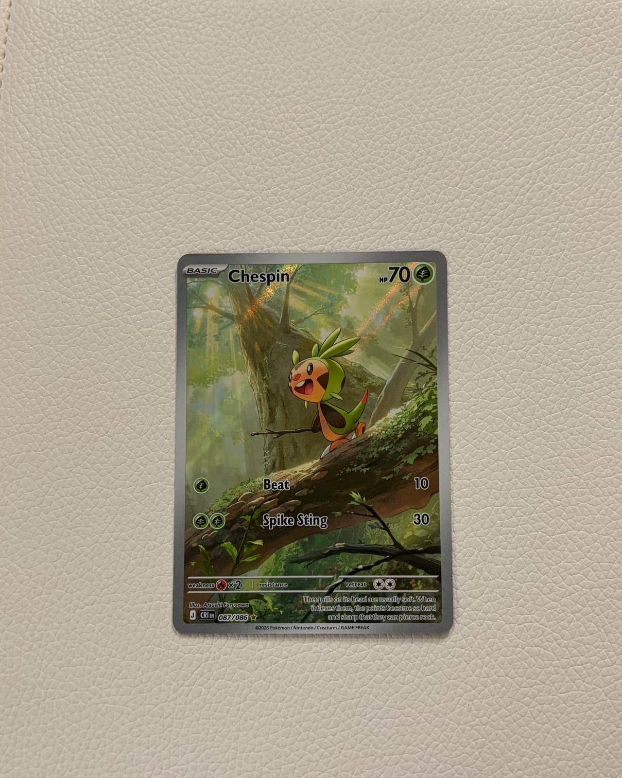 Chespin Illustration Rare 087/086 Chaos Rising