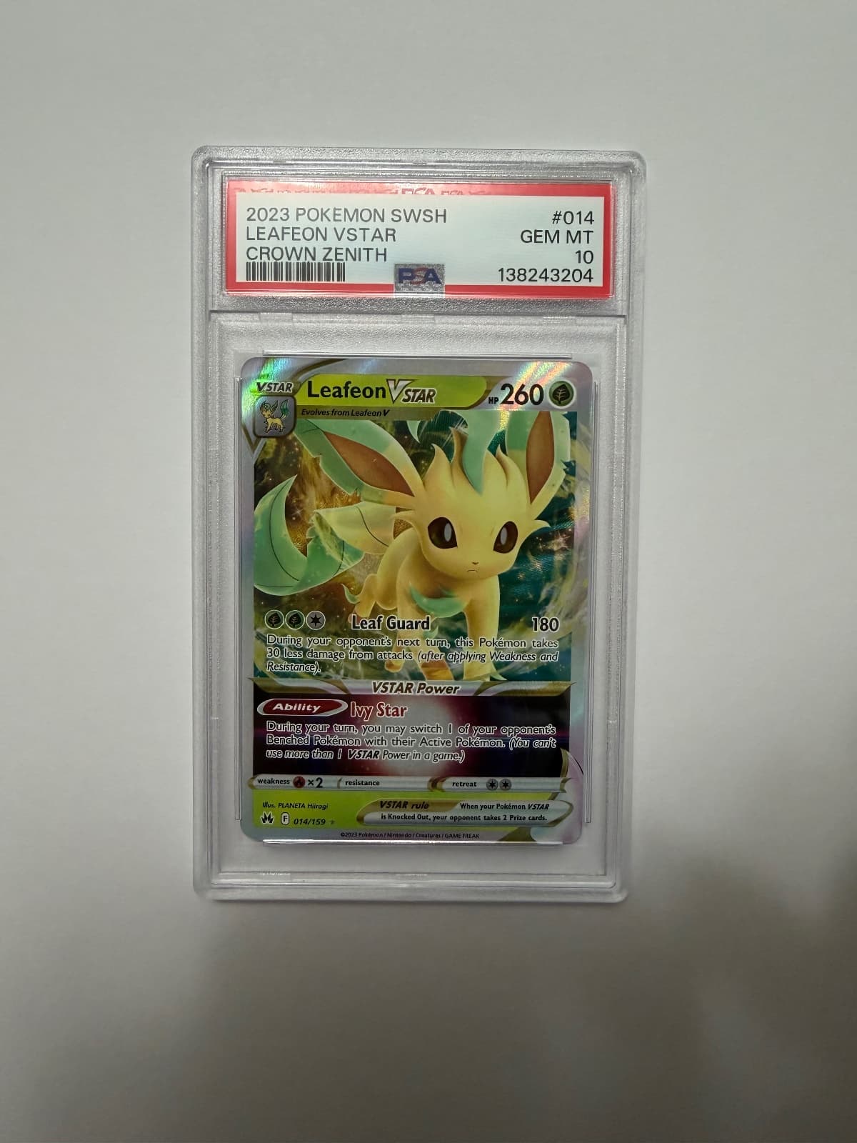 2023 SWSH Leafeon VSTAR 014/159 PSA 10
