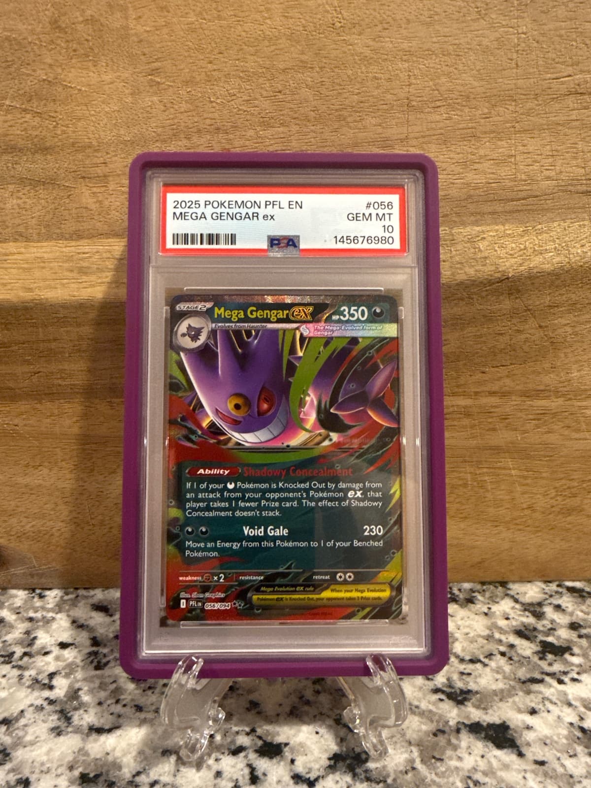 2025 Pokemon PFL Mega Gengar ex 056 PSA 10