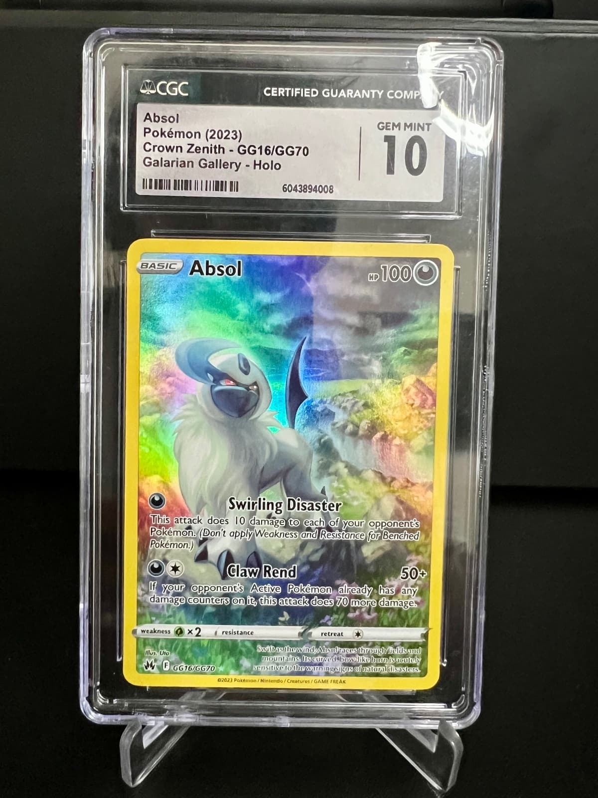 2023 Crown Zenith Absol GG16/GG70 CGC 10