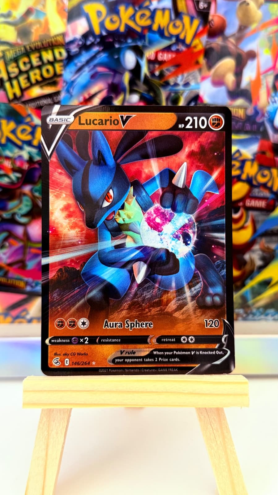 2021 Fusion Strike Lucario V 146/264 Holo Rare V