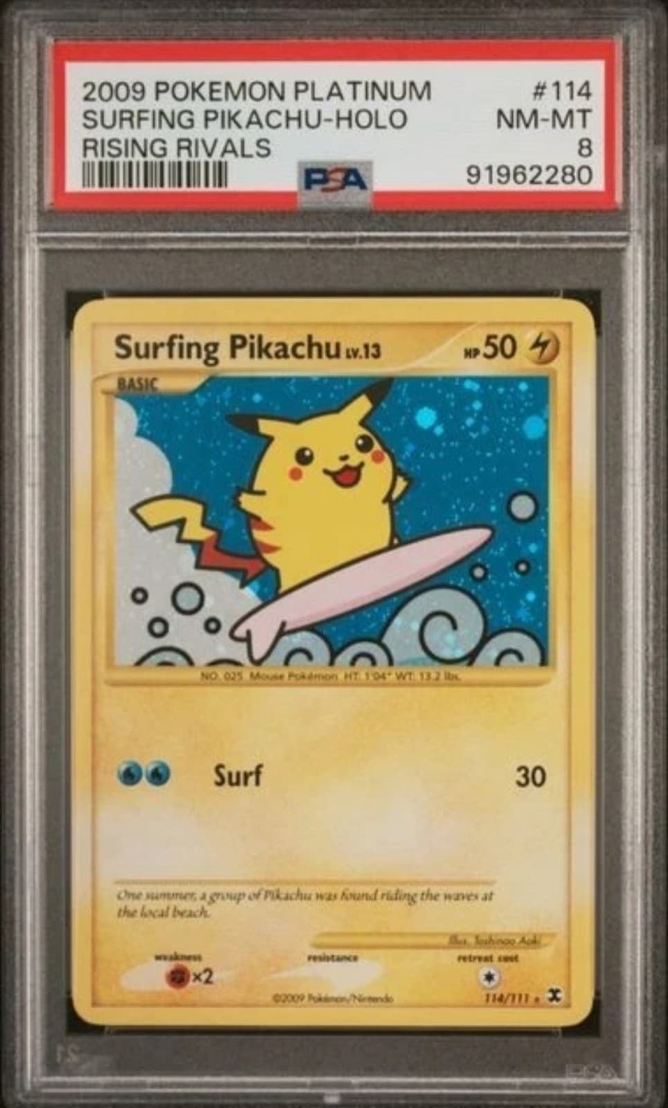 Pokemon Surfing Pikachu Rising Rivals Holo...