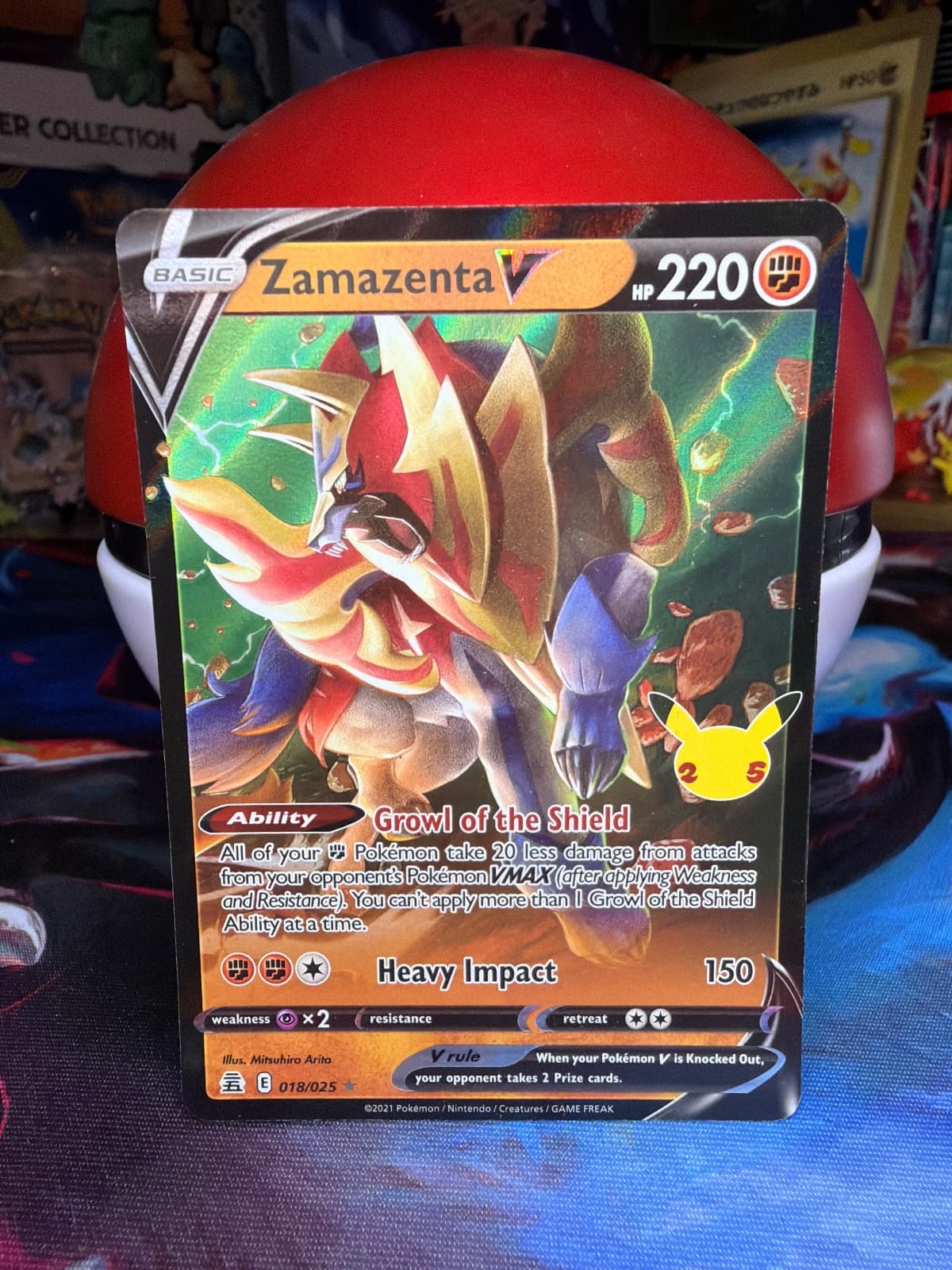 2021 Celebrations Zamazenta V 18/25 Holo Rare