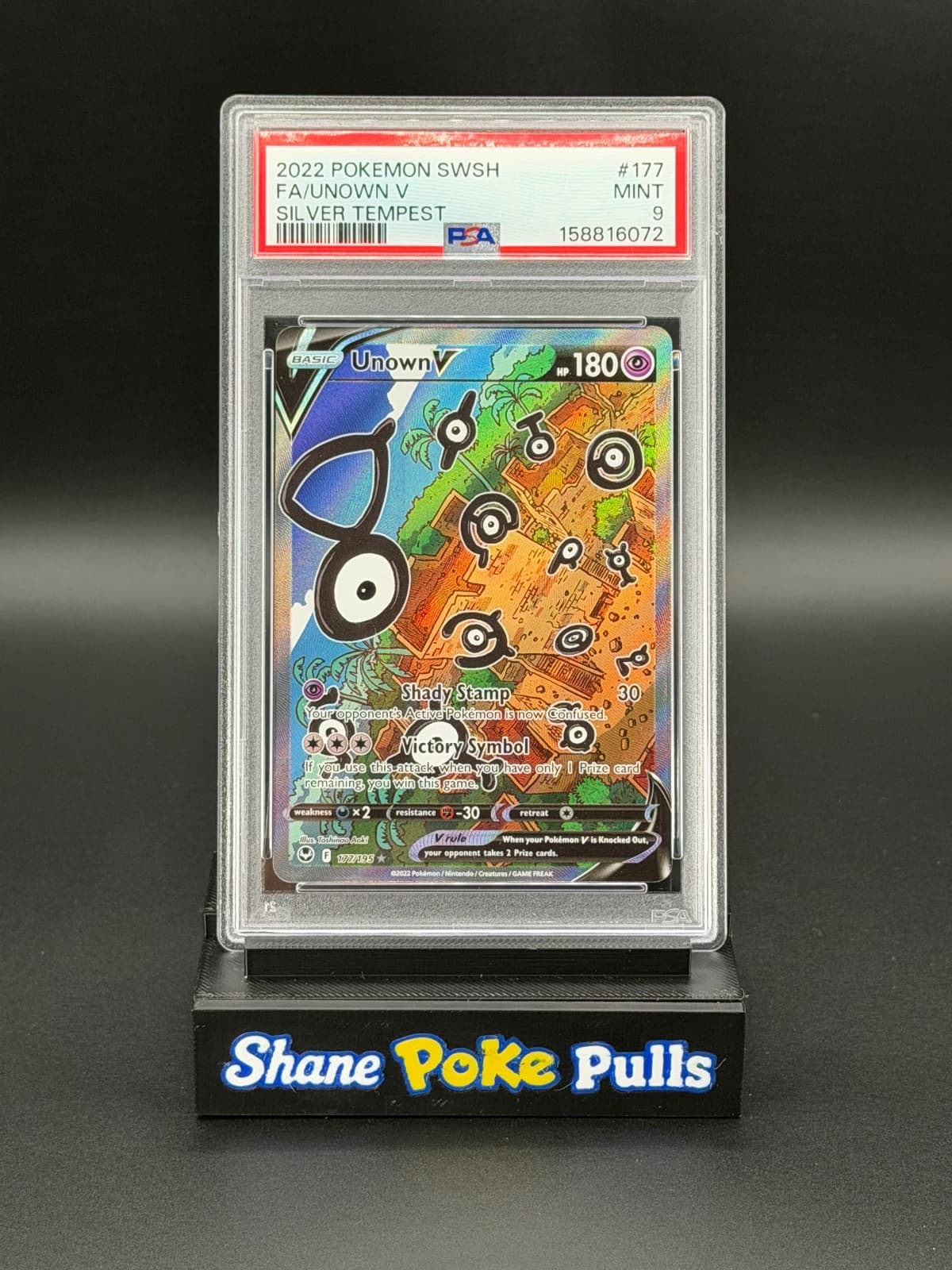 2022 Silver Tempest Unown V 177 PSA 9