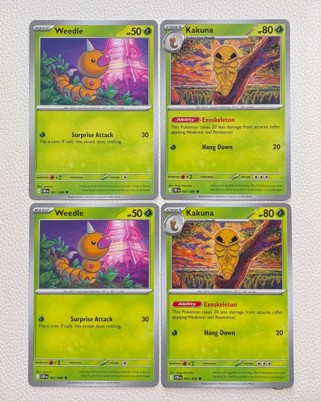 2 Chaos Rising Weedles 001/86 illustrated by...