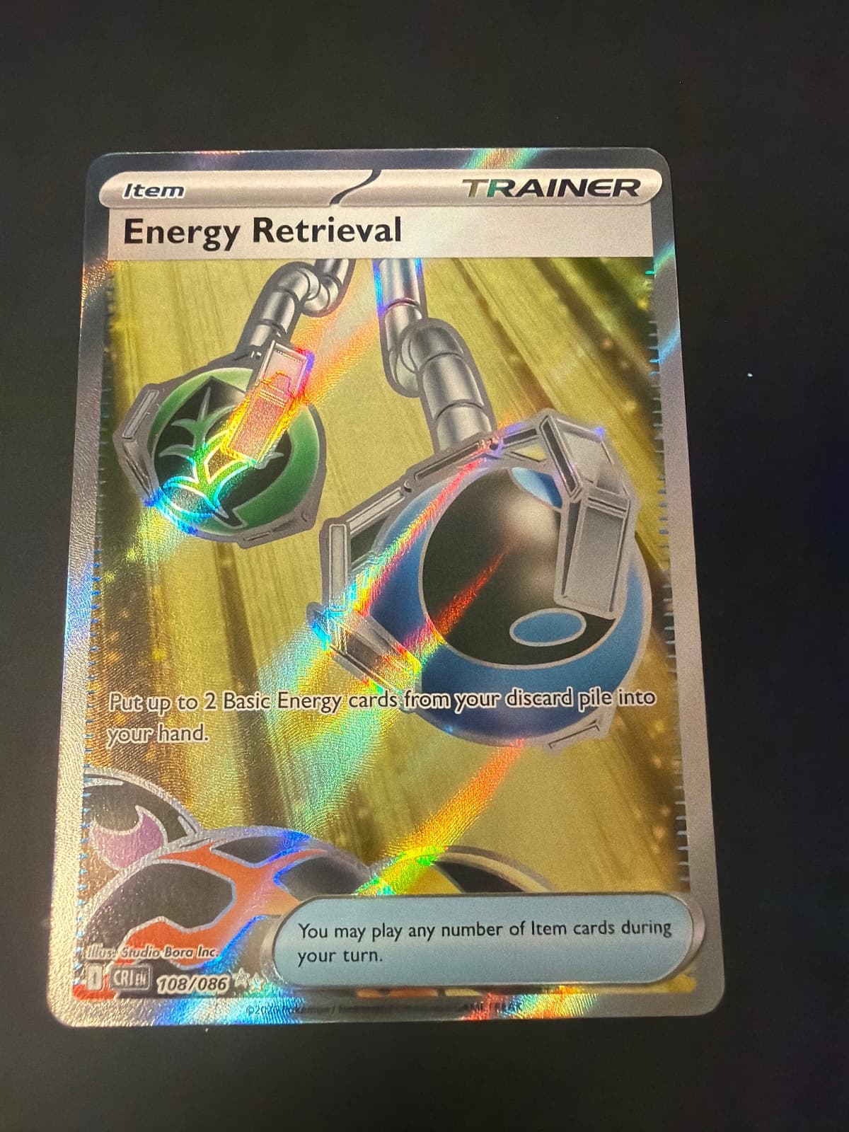 Energy Retrieval POKEMON Card 108/086