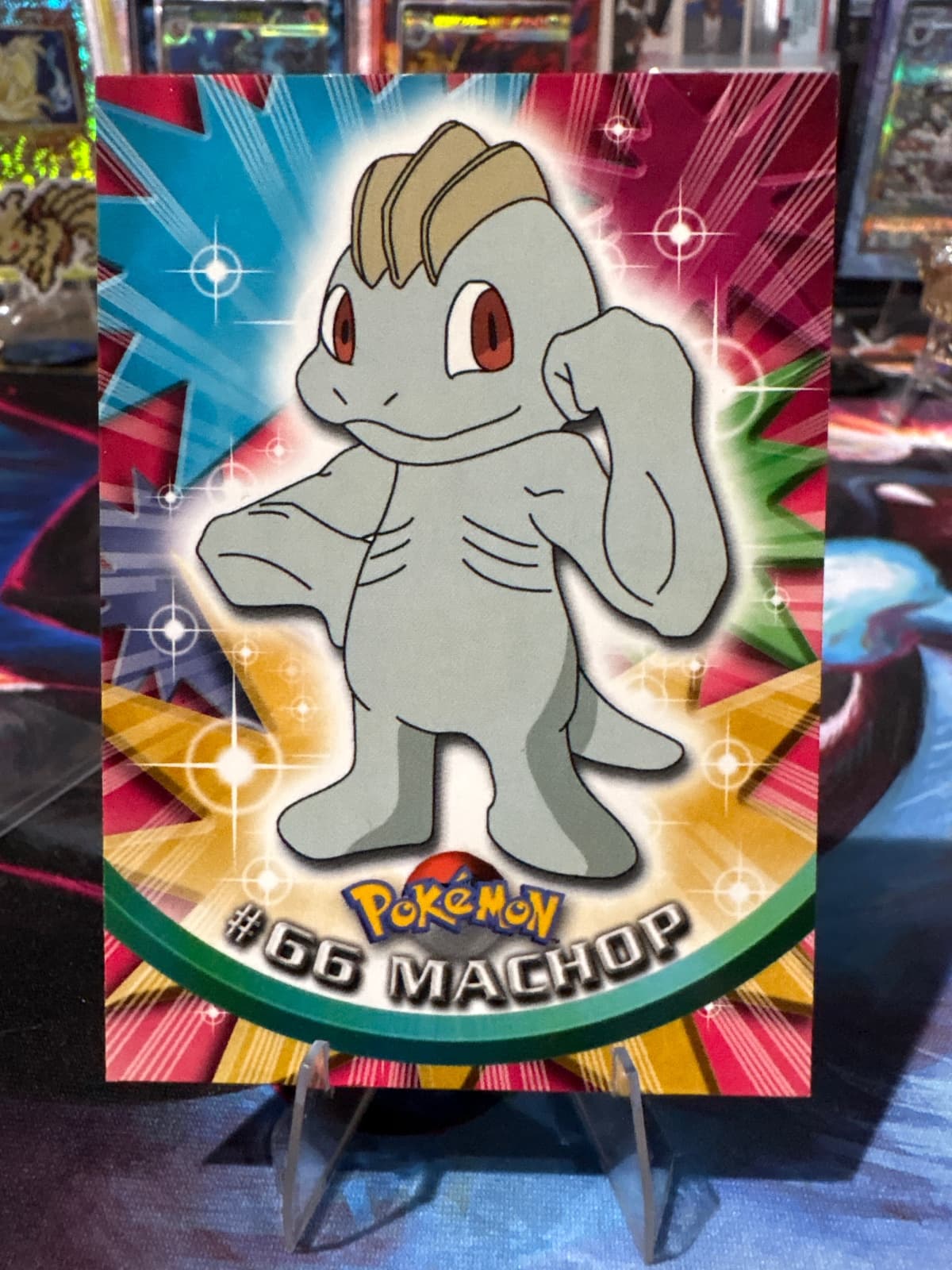 💥 MACHOP 1999 Topps Pokemon TV Non Holo...