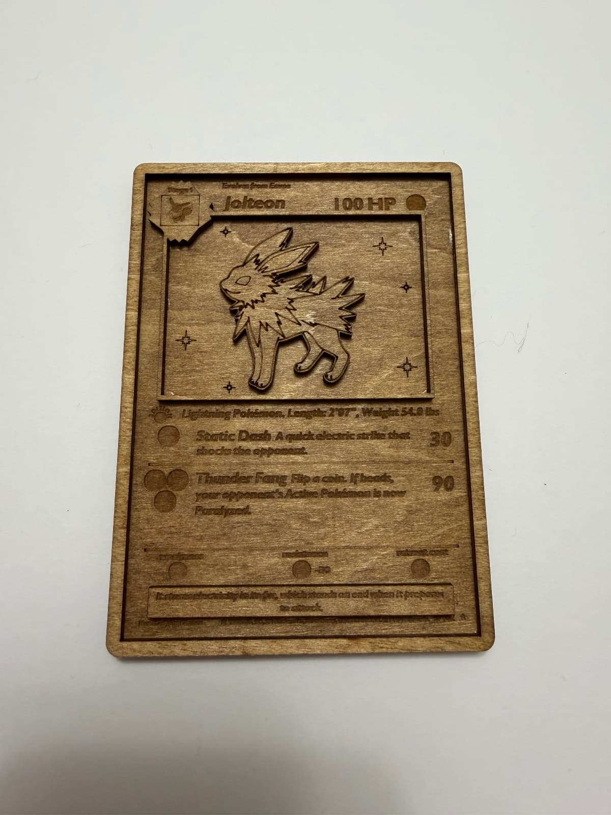 Wooden Jolteon Card