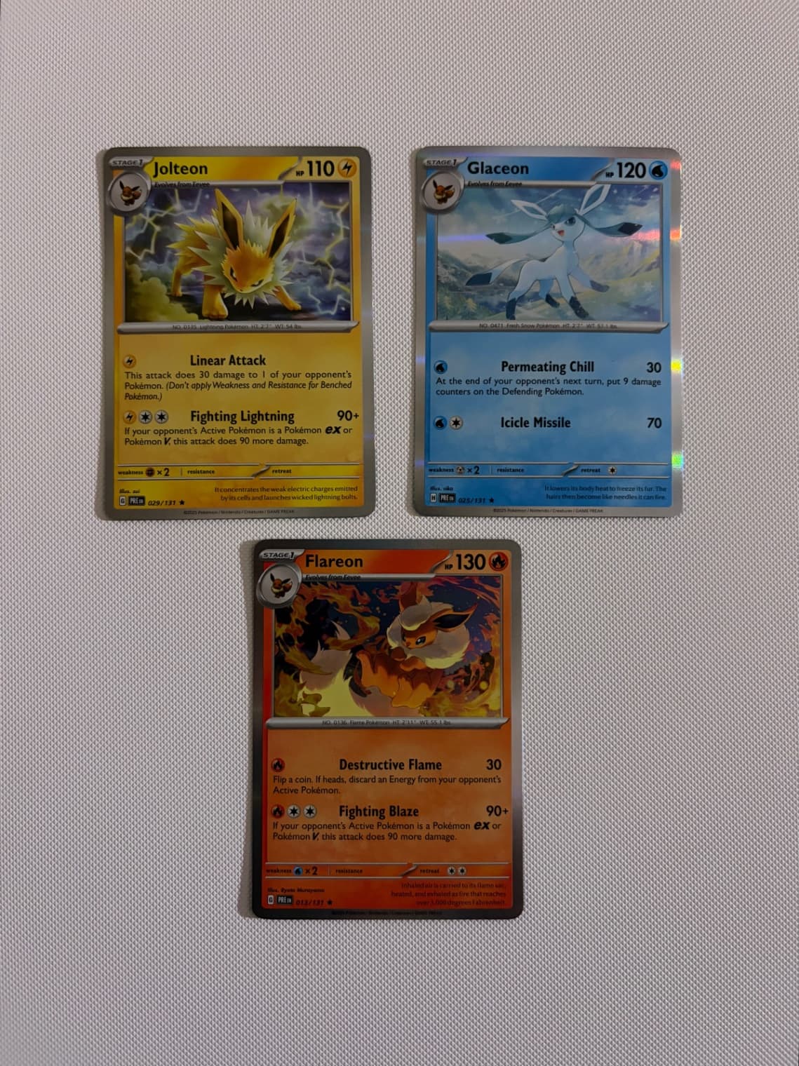 Jolteon 029/131, Glaceon 025/131, & Flareon...