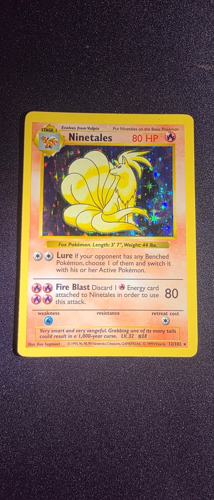 1999 Base Set Ninetales 12/102 Shadowless