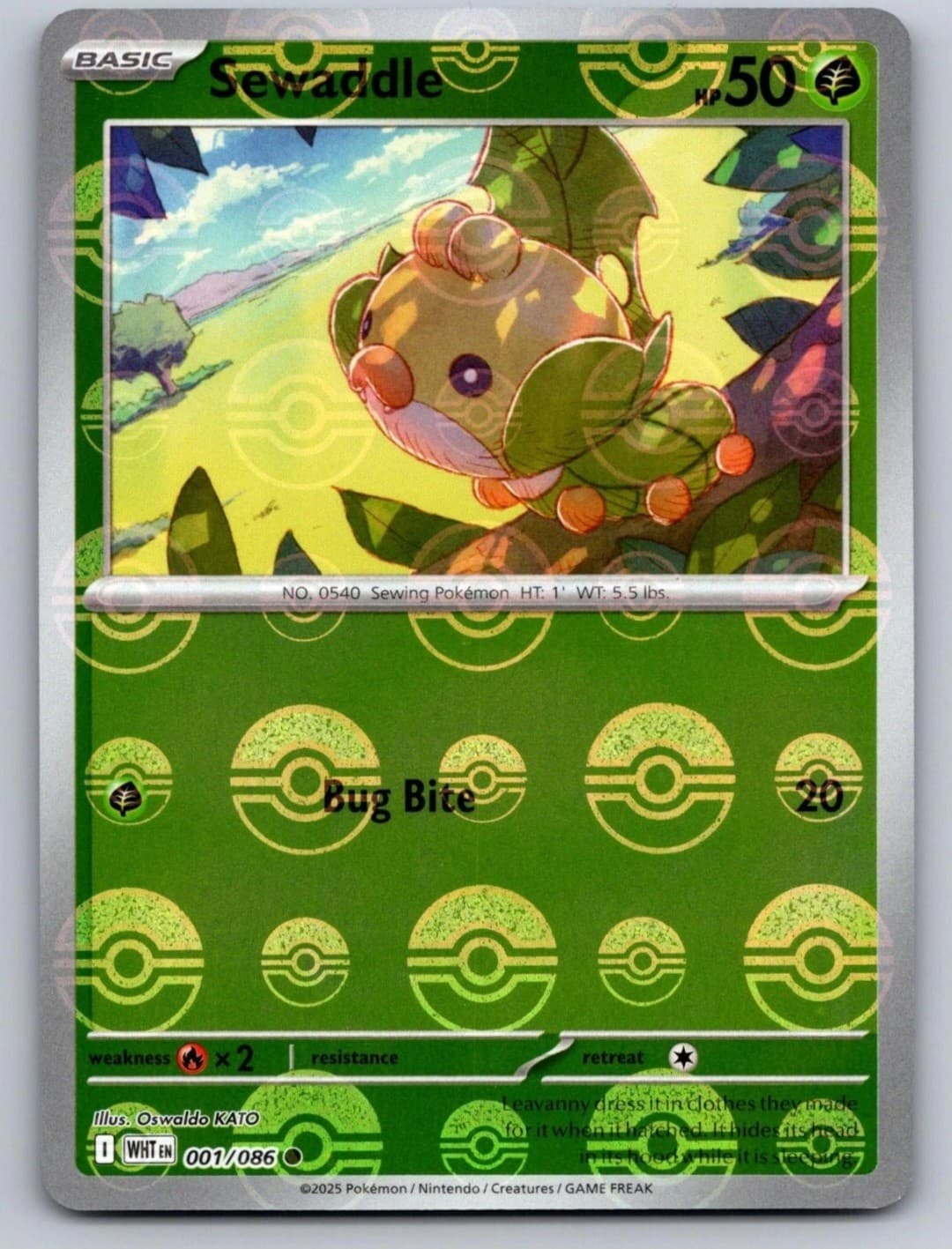 Sewaddle (Master Ball Pattern) 001/086 Common...