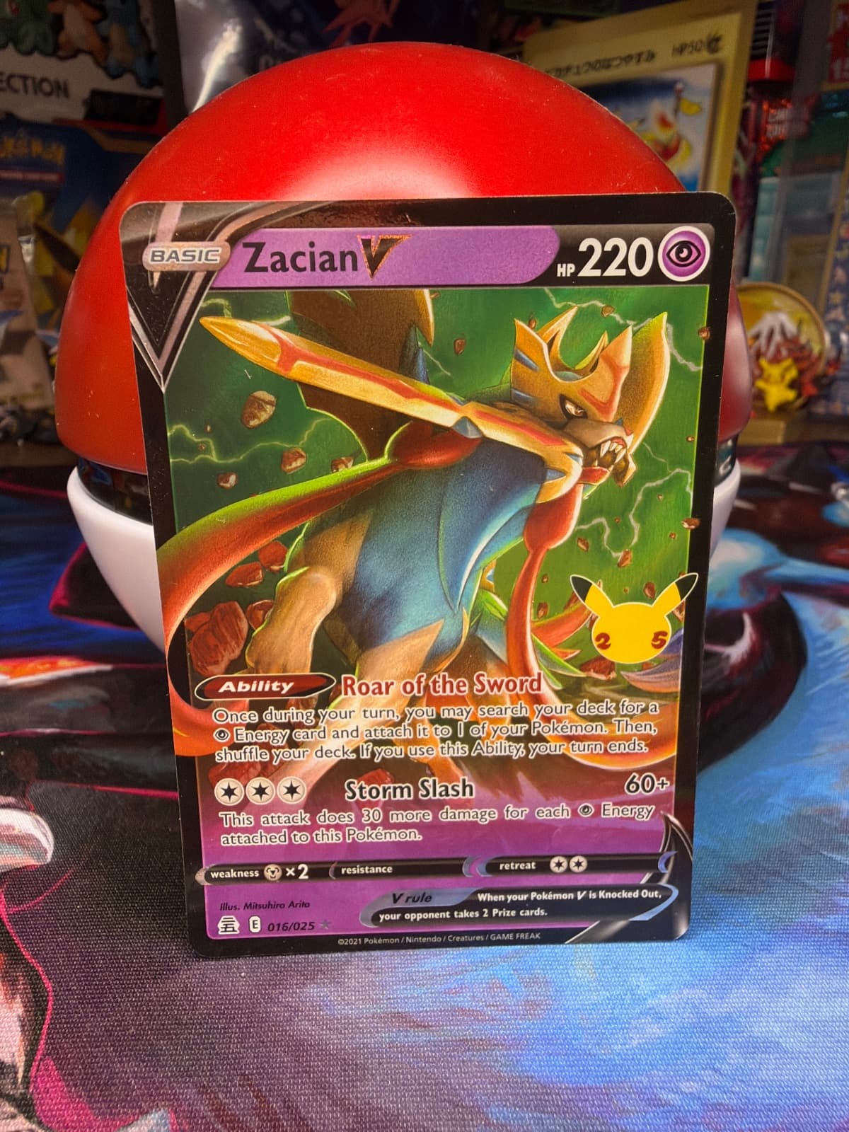 2021 Celebrations Zacian V 16/25 Holo Rare V