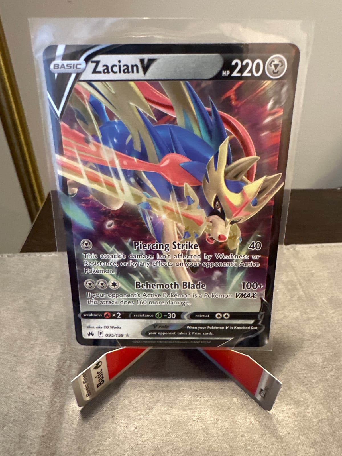 Crown Zenith Zacian V 095/159 Holo Rare