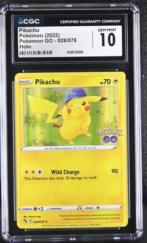 2022 Pokemon GO Pikachu 028/078 CGC 10