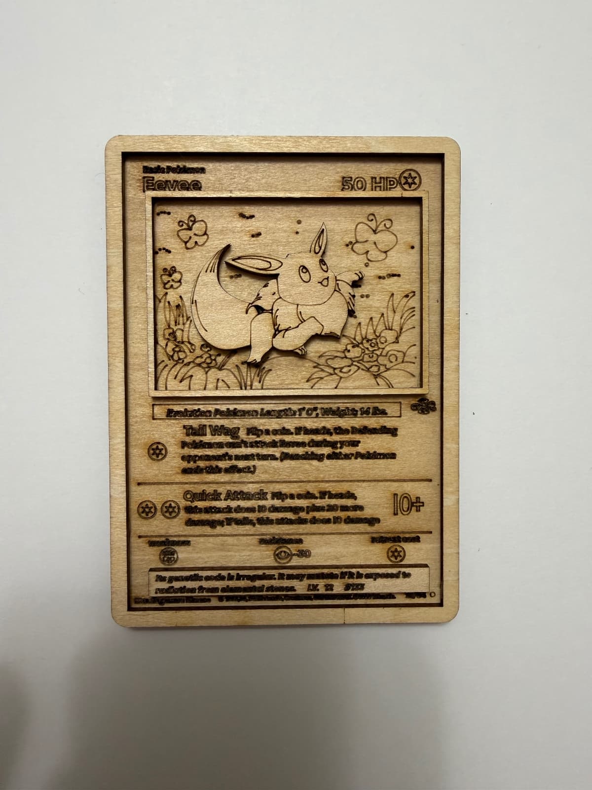 Wooden Eevee Card