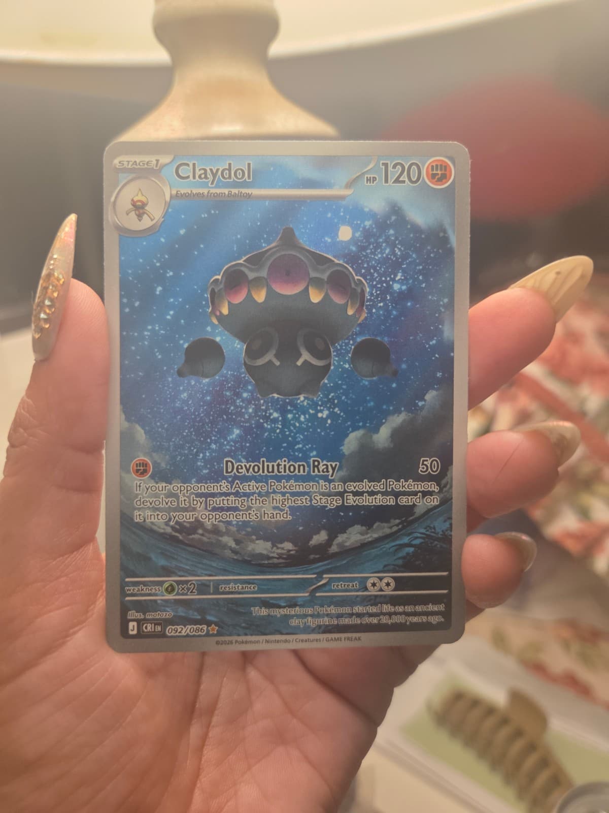Claydol 092/86 Illustration Rare Chaos Rising