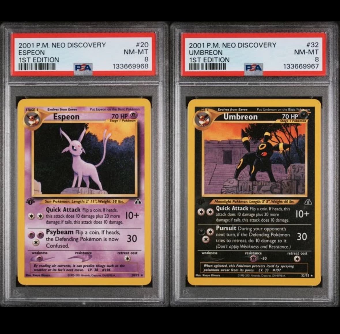 Neo Discovery 1st Edition Espeon+Umbreon...