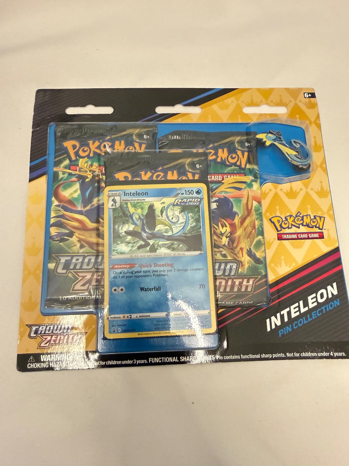 Pokémon Crown Zenith Inteleon Pin Collection –...