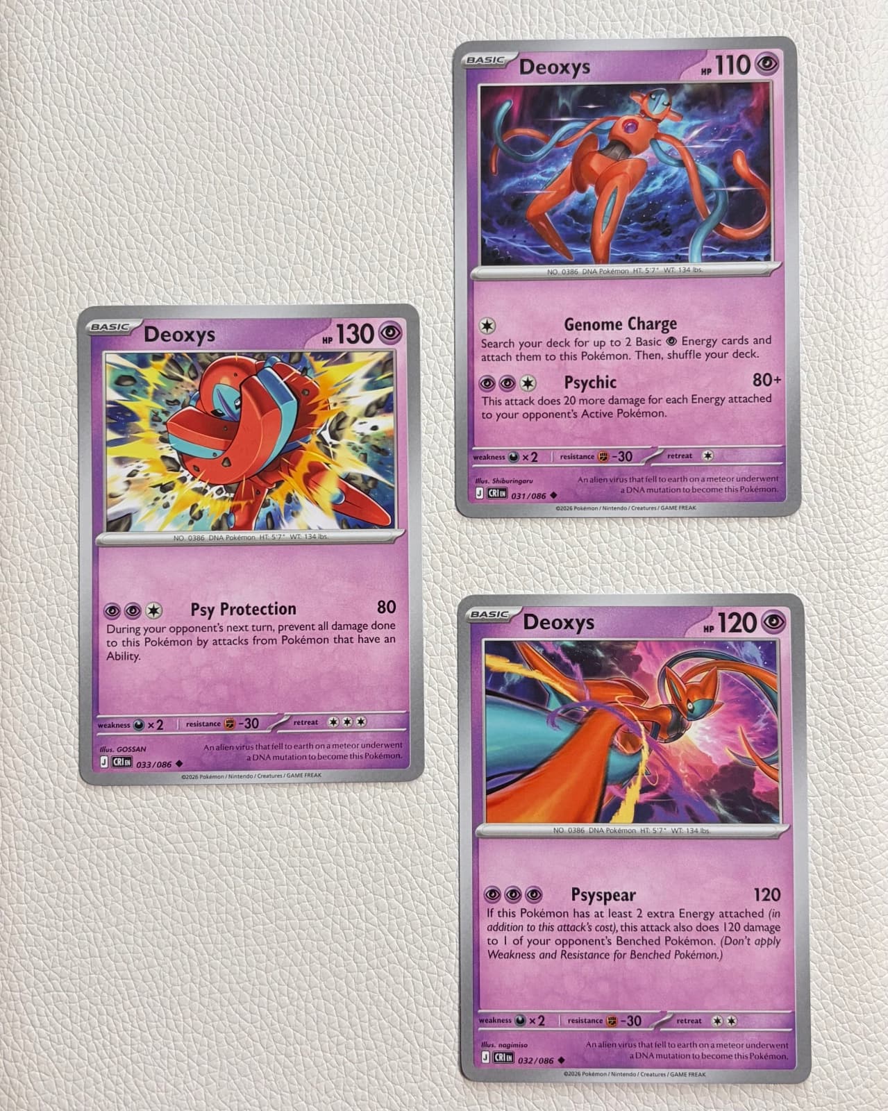 3 Chaos Rising Deoxys 031/086 uncommon,...