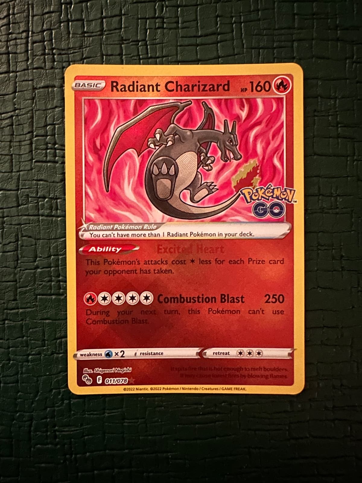 2022 Pokémon GO Radiant Charizard 011/78