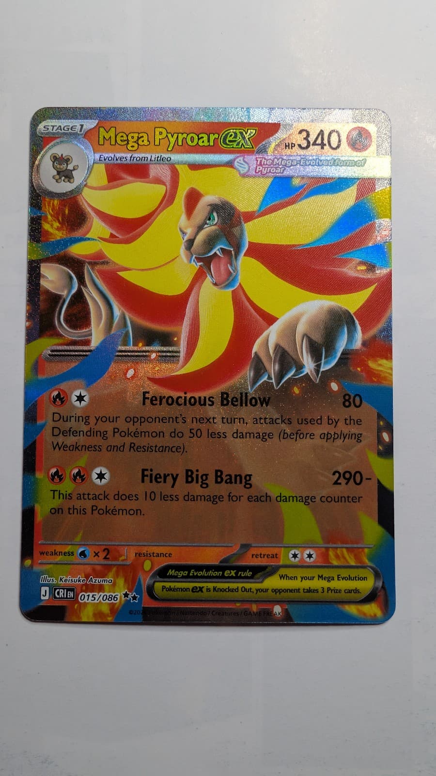 Chaos Rising Mega Pyroar ex 015/86 Double Rare