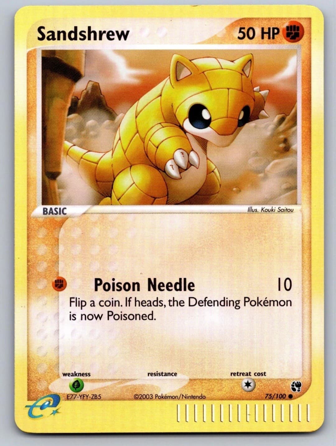 Sandshrew 75/100 Common Sandstorm Pokemon...