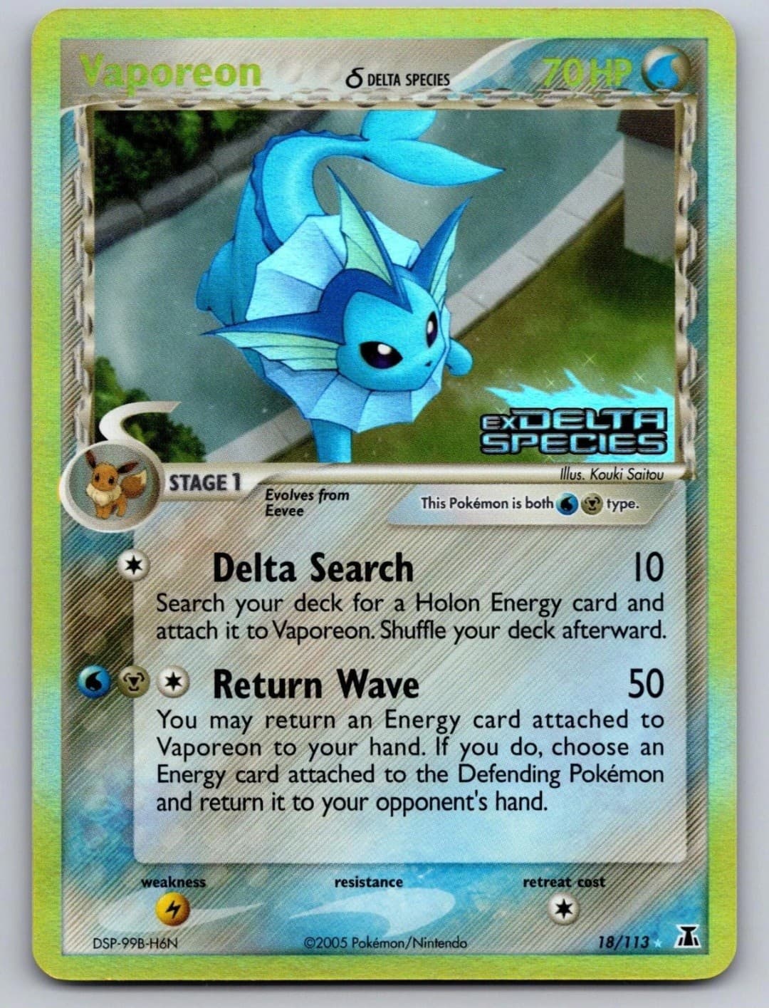Vaporeon 18/113 Rare Delta Species Pokemon...