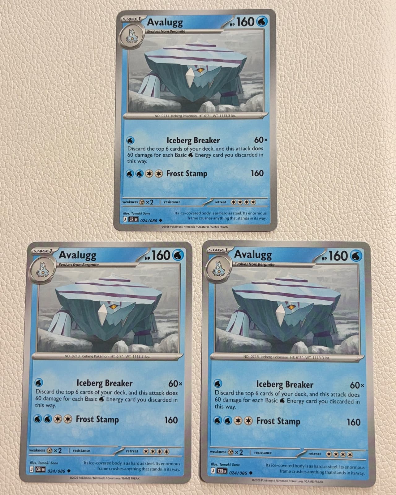 3 Chaos Rising Avaluggs 024/86 uncommons