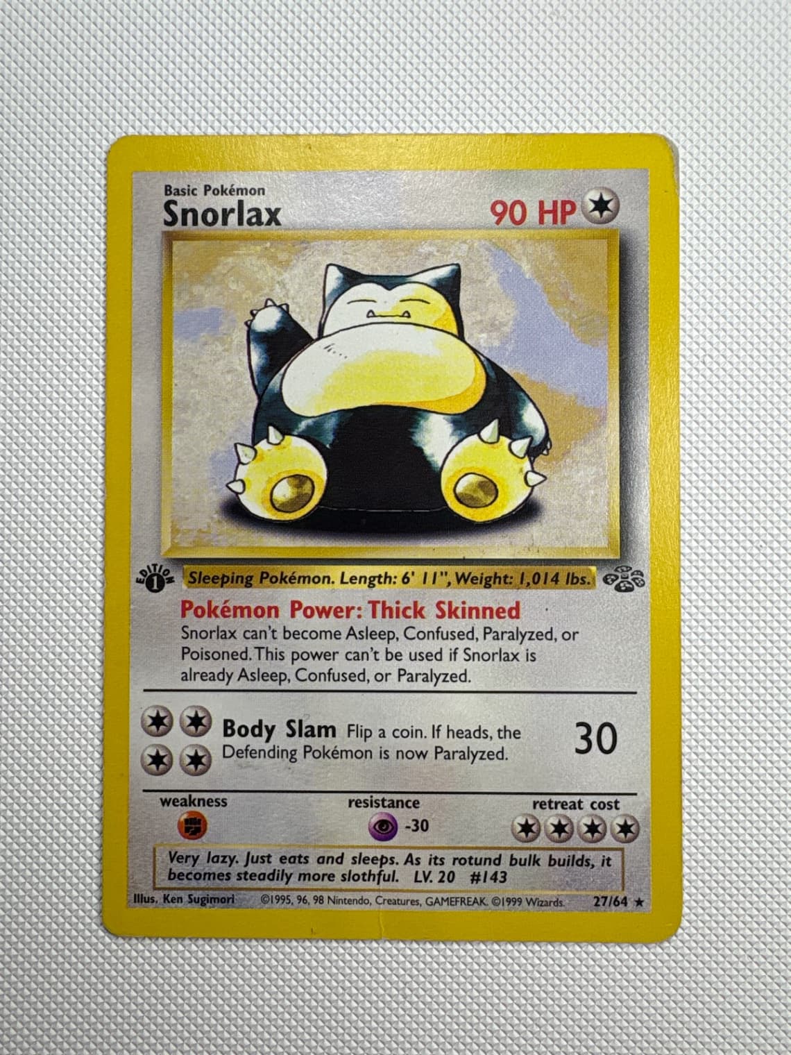 1999 Jungle Snorlax 27/64 (1st Edition)