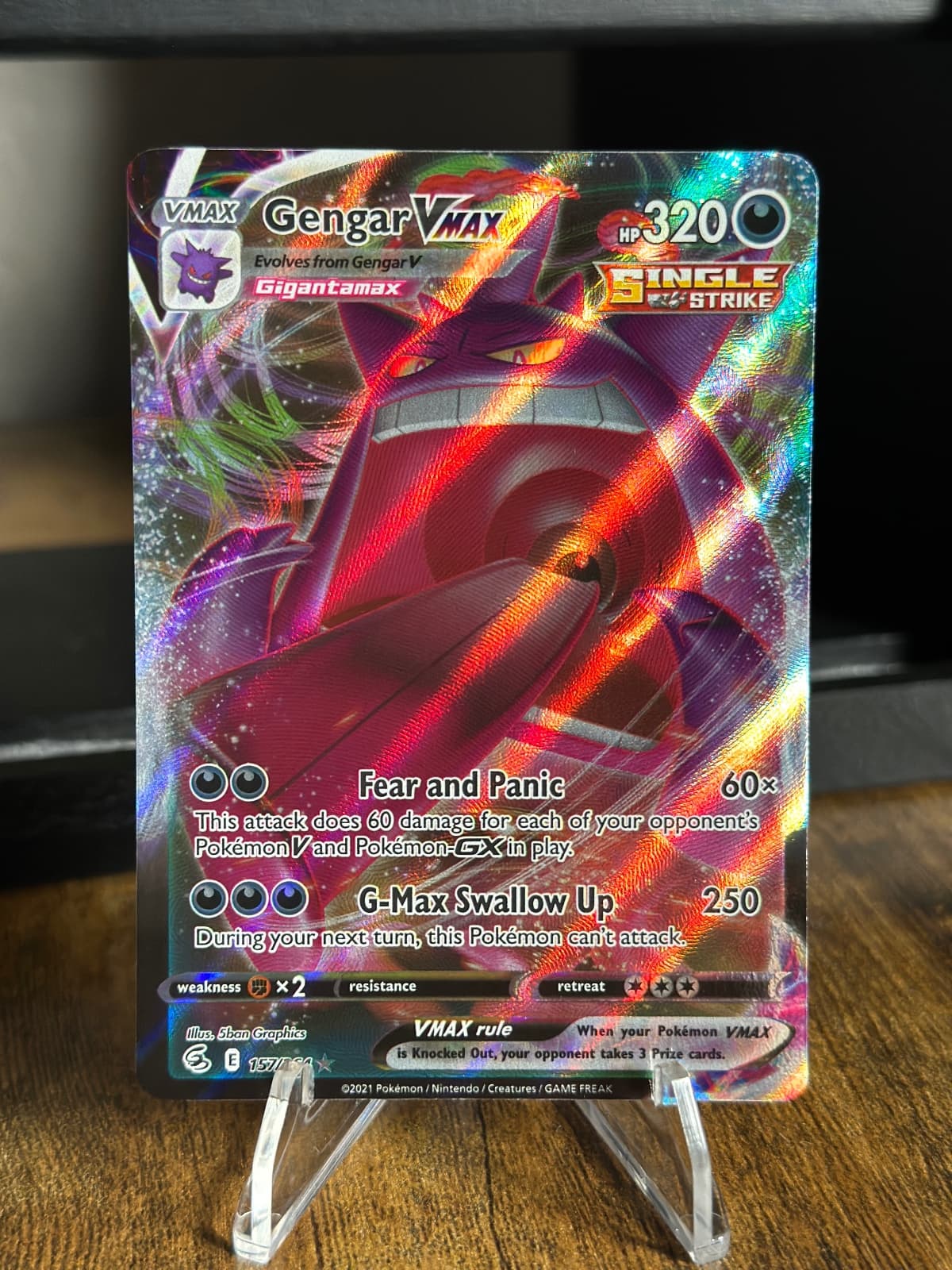 2021 Fusion Strike Gengar VMAX 157/264 Holo Rare