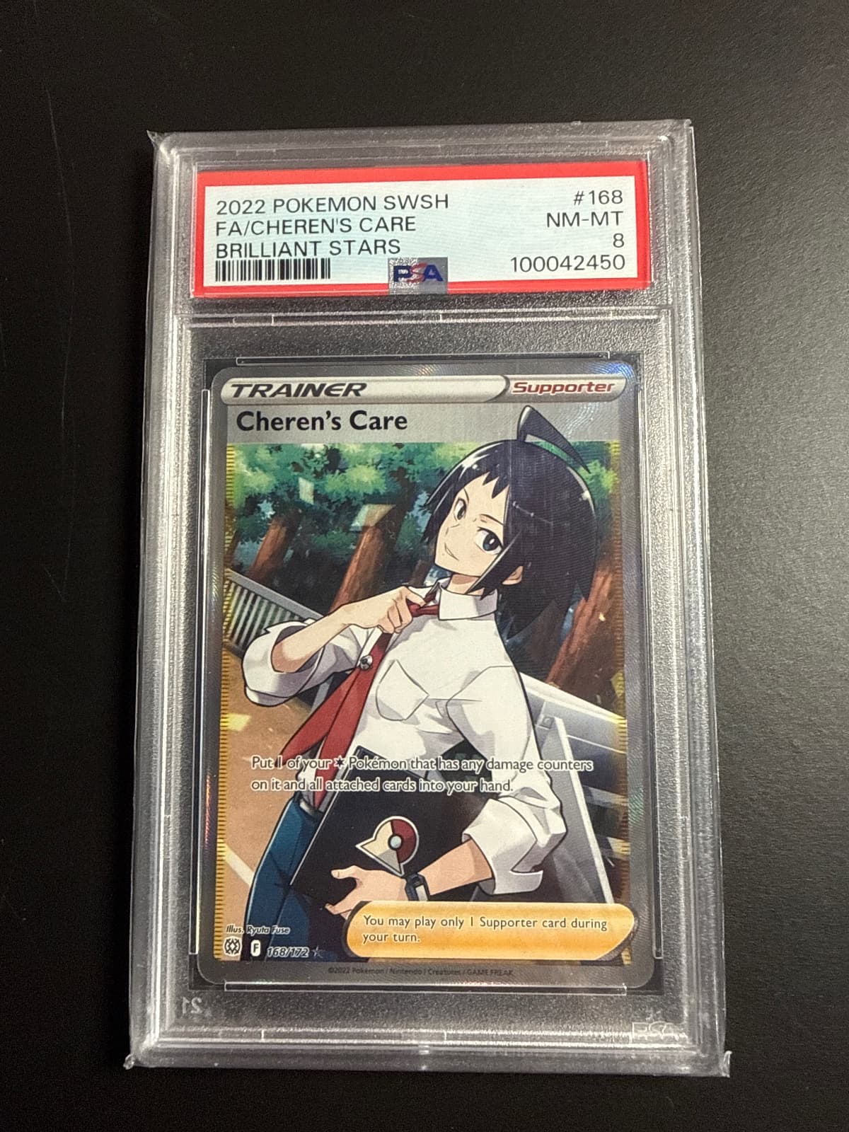 2022 Sword & Shield Cheren's Care 168/172 PSA 8
