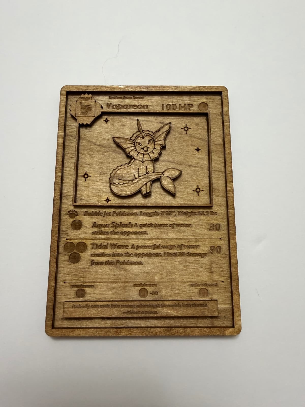 Wooden Vaporeon Card