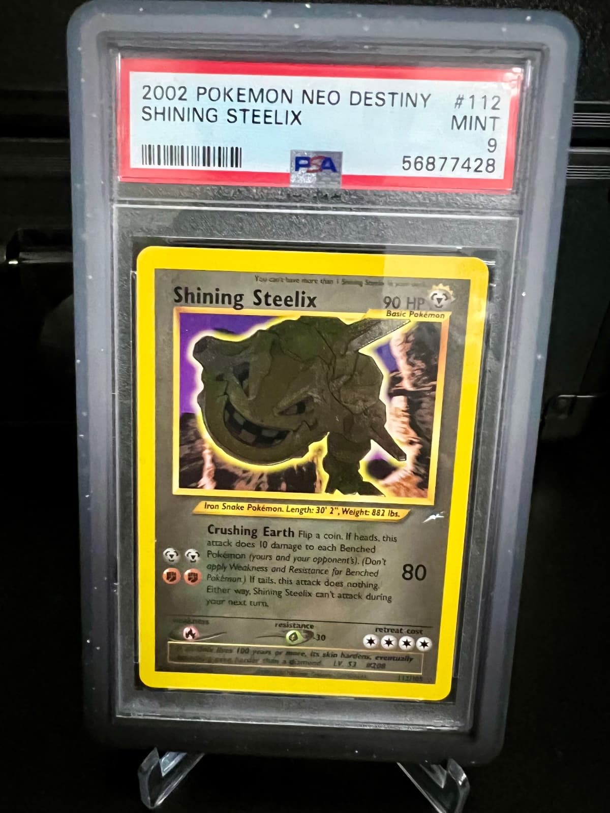 2002 Neo Destiny Shining Steelix 112 PSA 9