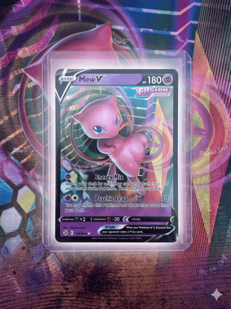 2021 Fusion Strike Mew V 113 Holo Rare