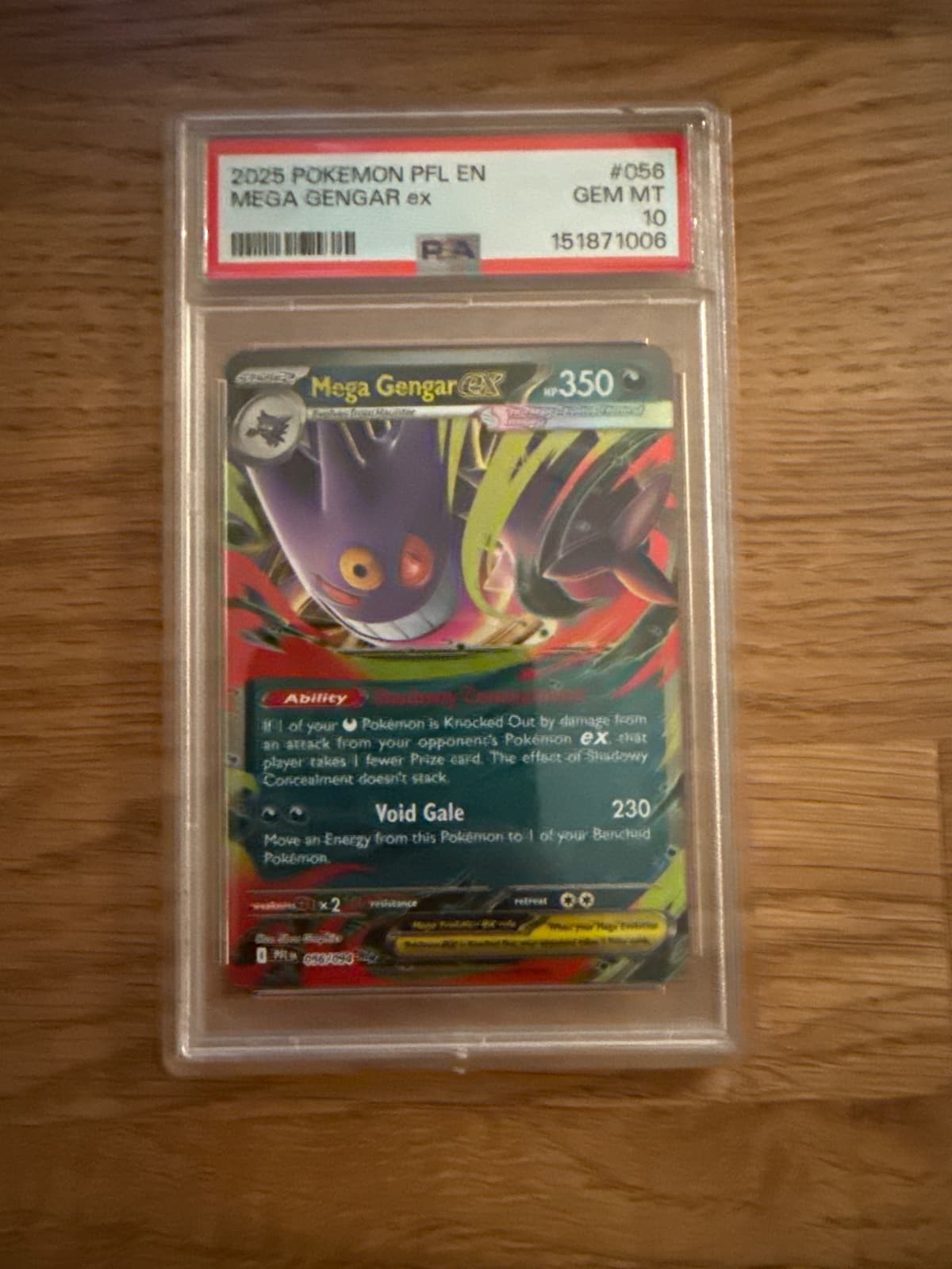 2025 Pokemon PFL Mega Gengar EX 056 PSA 10