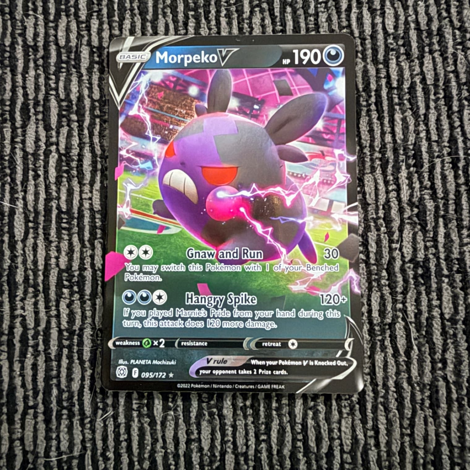 2022 Brilliant Stars Morpeko V 095/172 Holo Rare V