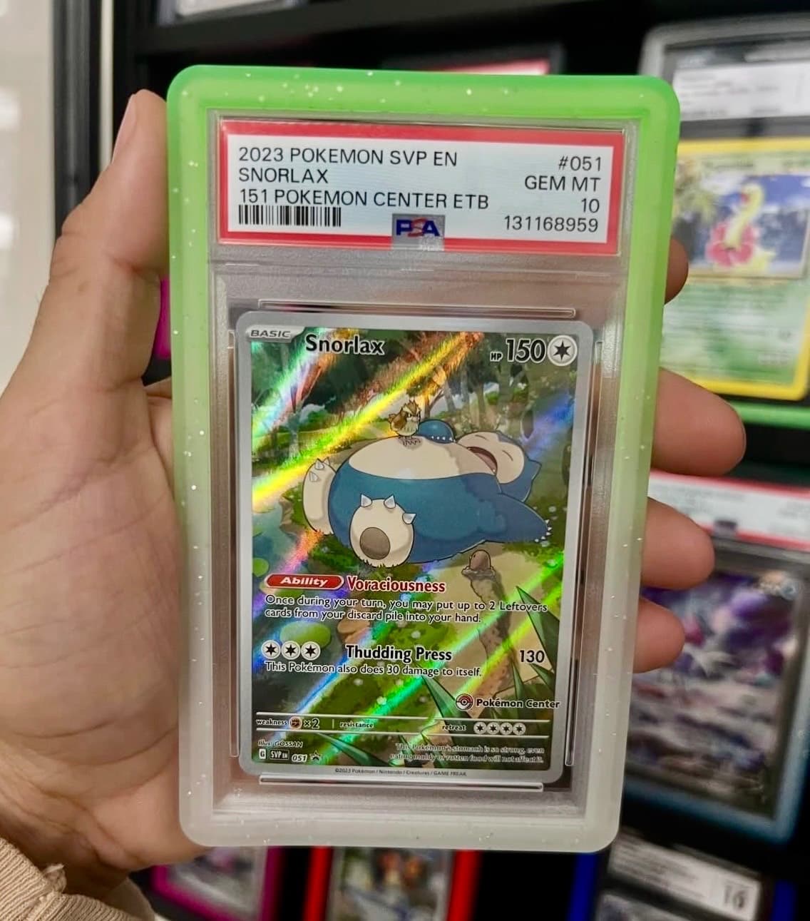 2023 Pokemon 151 Center ETB Snorlax 051 PSA 10