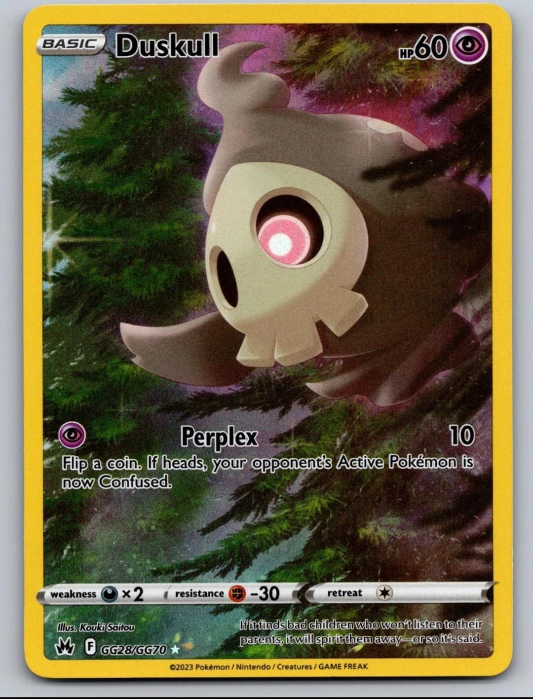 Duskull GG28/GG70 Holo Crown Zenith Galarian...