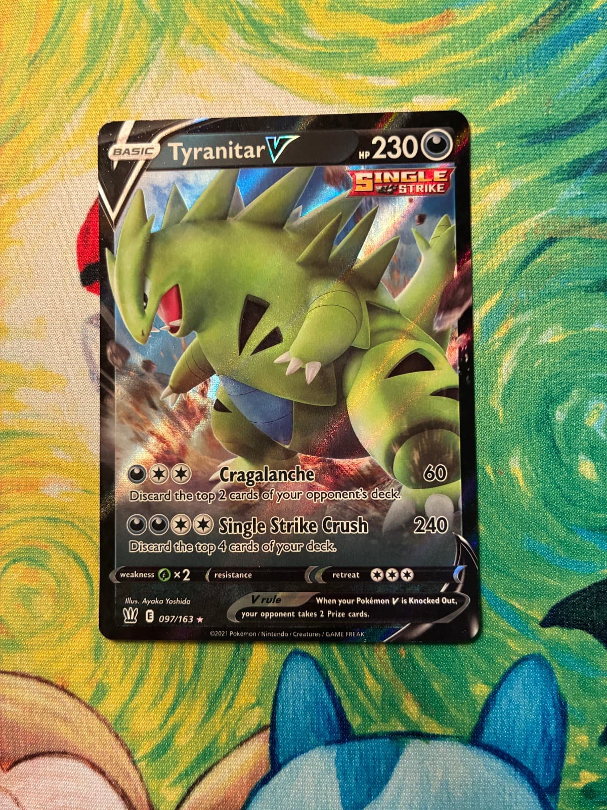 2021 Battle Styles Tyranitar V 97/163 Holo Rare V