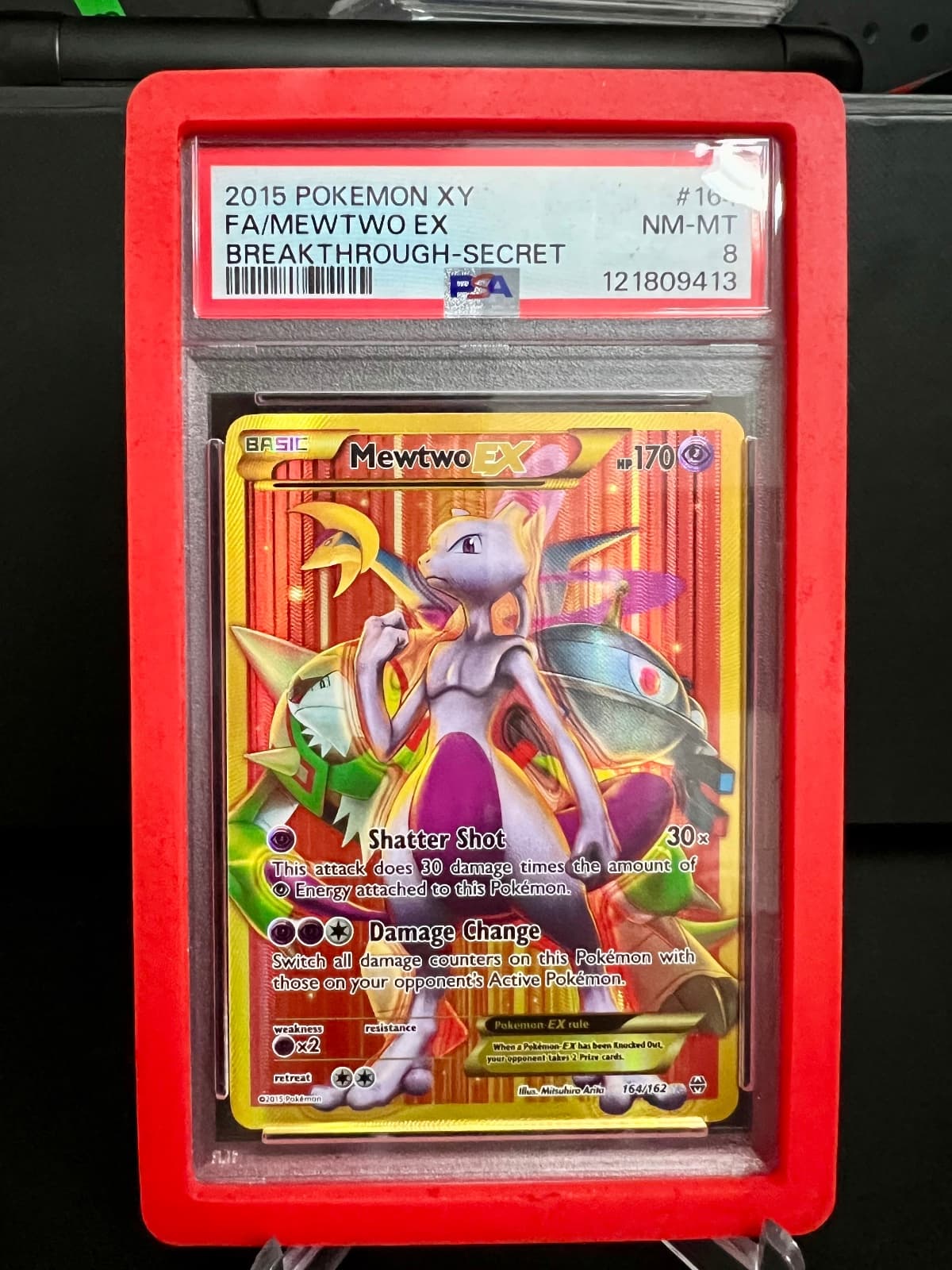 2015 XY Breakthrough Mewtwo EX 16/162 PSA 8